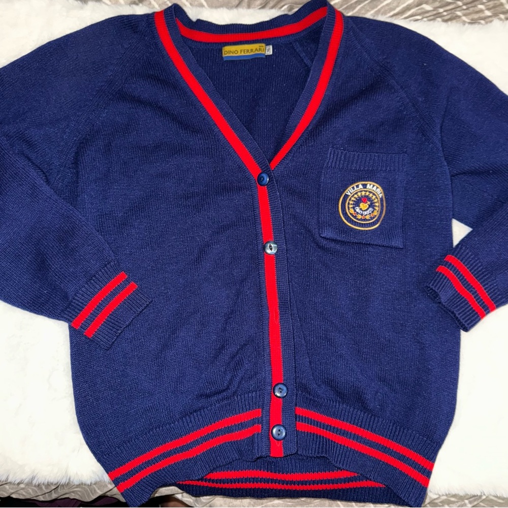 Dino Ferrari Navy Sweater with Red Stripes